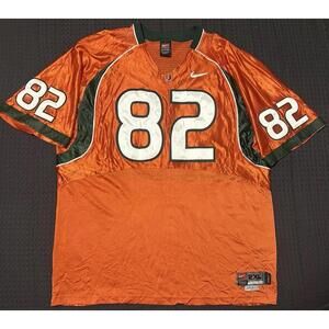 Nike AUTHENTIC Vintage Miami Hurricanes NCAA #82 Jersey Adult Size 2XL